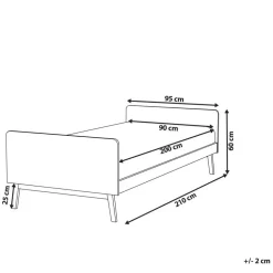 Kinderbedden-Beliani BONNAC - Eenpersoonsbed - Lichtblauw - 90 x 200 cm - Dennenhout