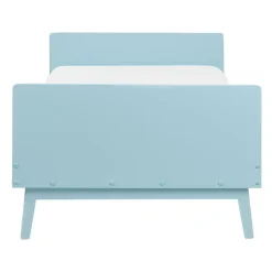 Kinderbedden-Beliani BONNAC - Eenpersoonsbed - Lichtblauw - 90 x 200 cm - Dennenhout
