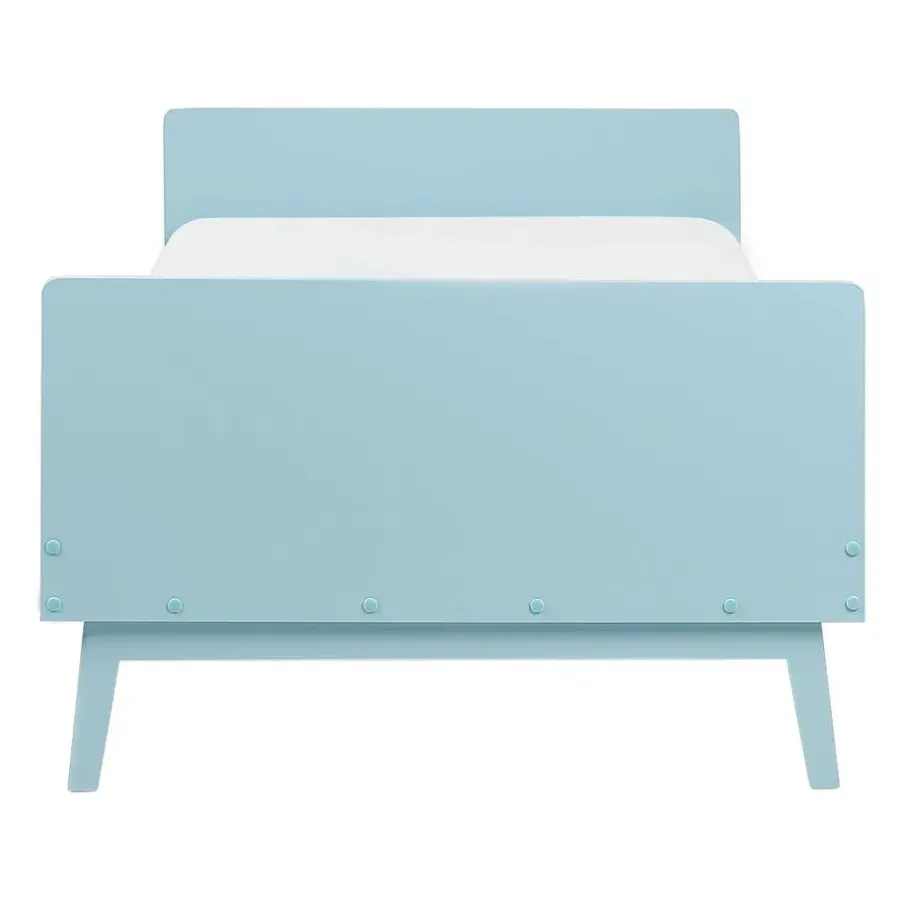 Kinderbedden-Beliani BONNAC - Eenpersoonsbed - Lichtblauw - 90 x 200 cm - Dennenhout
