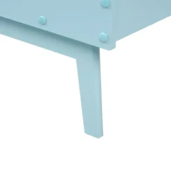 Kinderbedden-Beliani BONNAC - Eenpersoonsbed - Lichtblauw - 90 x 200 cm - Dennenhout
