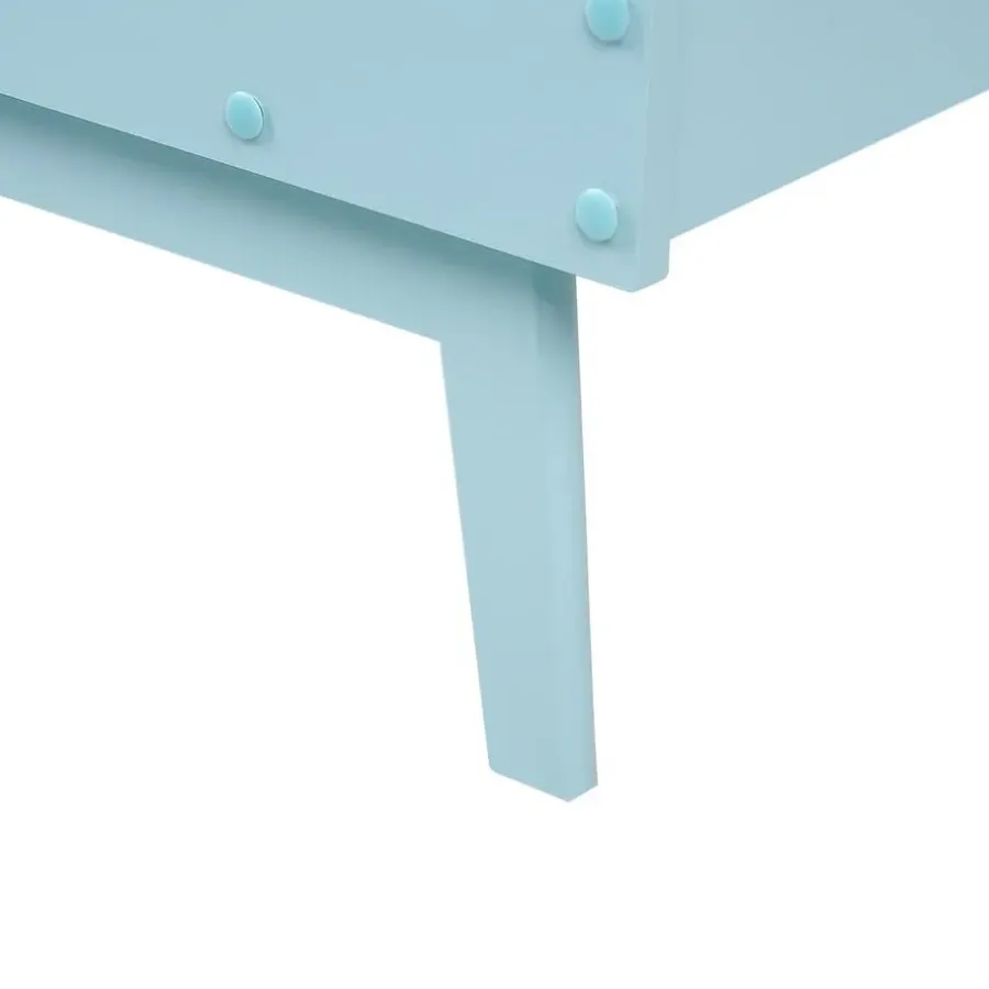 Kinderbedden-Beliani BONNAC - Eenpersoonsbed - Lichtblauw - 90 x 200 cm - Dennenhout