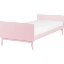 Beliani BONNAC - Eenpersoonsbed - Lichtroze - 90 x 200 cm - Dennenhout