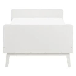 Kinderbedden-Beliani BONNAC - Eenpersoonsbed - Wit - 90 x 200 cm - Dennenhout