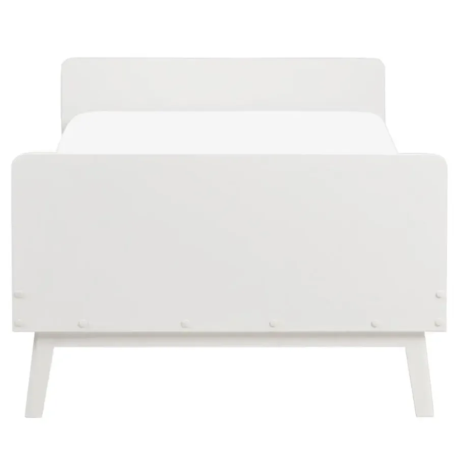 Kinderbedden-Beliani BONNAC - Eenpersoonsbed - Wit - 90 x 200 cm - Dennenhout