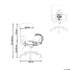 Bureaustoelen|Bureaustoelen-Leen Bakker BONNY - Bureaustoel - Roze - Polyester