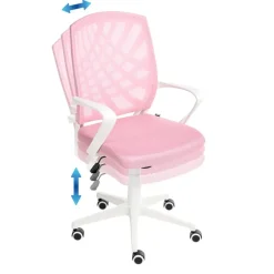 Bureaustoelen|Bureaustoelen-Leen Bakker BONNY - Bureaustoel - Roze - Polyester