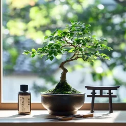 Kamerplanten-Plant in a Box Bonsai - Carmona microphylla - Hoogte 25-30cm - ⌀20cm