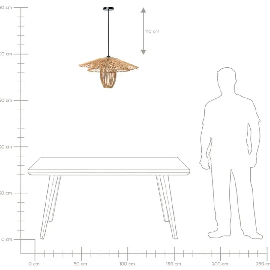 Leen Bakker BOTIJAS - Hanglamp - Naturel - Rotan