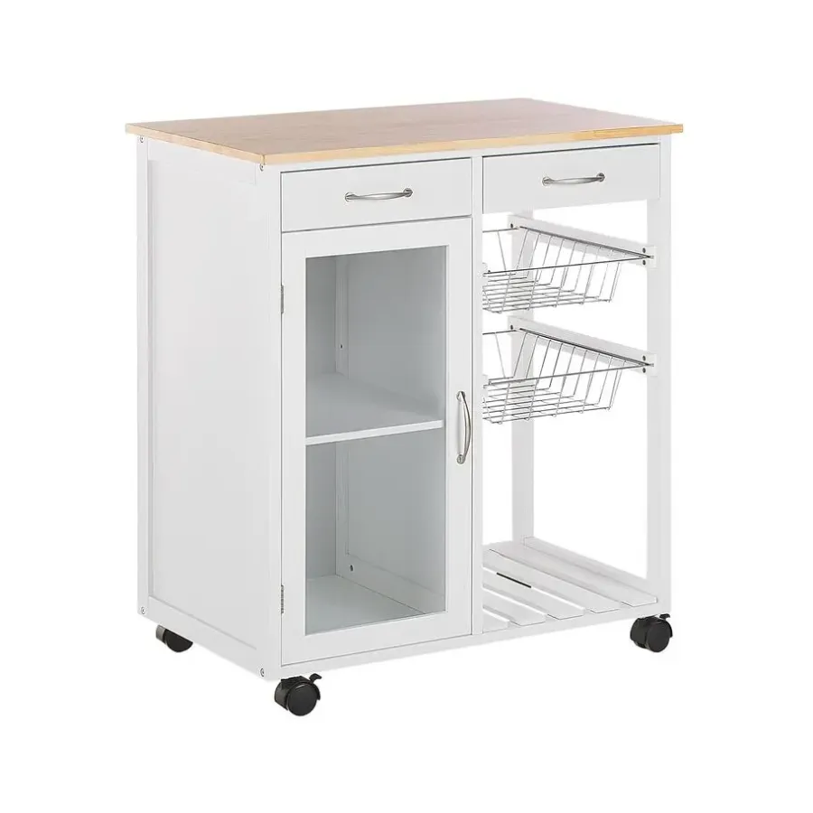 Beliani BOVES - Keukentrolley - Wit - MDF