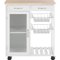 Beliani BOVES - Keukentrolley - Wit - MDF