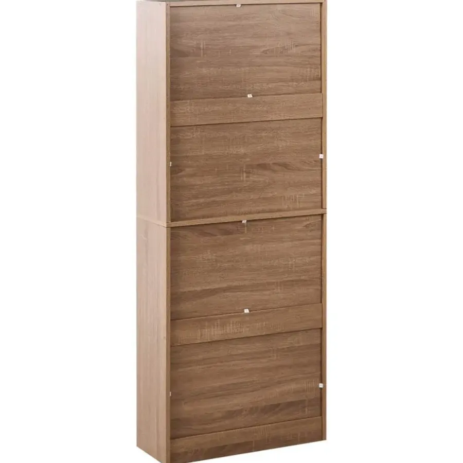 Schoenenkasten-Leen Bakker BOWRAL - Schoenenkast 4 vakken - Lichtbruin - Vezelplaat