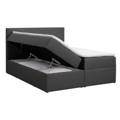 2-Persoons Boxsprings-Leen Bakker Boxcombinatie met opbergruimte Orebro 6-delig - antraciet - 180x200 cm