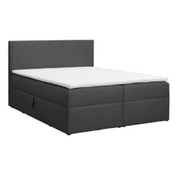2-Persoons Boxsprings-Leen Bakker Boxcombinatie met opbergruimte Orebro 6-delig - antraciet - 140x200 cm