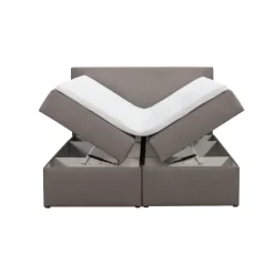 2-Persoons Boxsprings-Leen Bakker Boxcombinatie met opbergruimte Orebro 6-delig - taupe - 160x200 cm