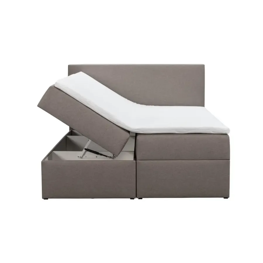 2-Persoons Boxsprings-Leen Bakker Boxcombinatie met opbergruimte Orebro 6-delig - taupe - 160x200 cm