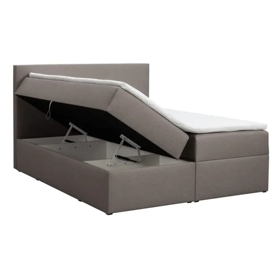 2-Persoons Boxsprings-Leen Bakker Boxcombinatie met opbergruimte Orebro 6-delig - taupe - 160x200 cm