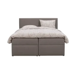 2-Persoons Boxsprings-Leen Bakker Boxcombinatie met opbergruimte Orebro 6-delig - taupe - 140x200 cm