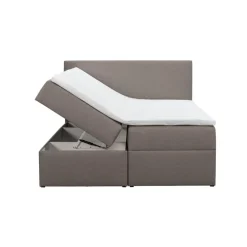 2-Persoons Boxsprings-Leen Bakker Boxcombinatie met opbergruimte Orebro 6-delig - taupe - 140x200 cm
