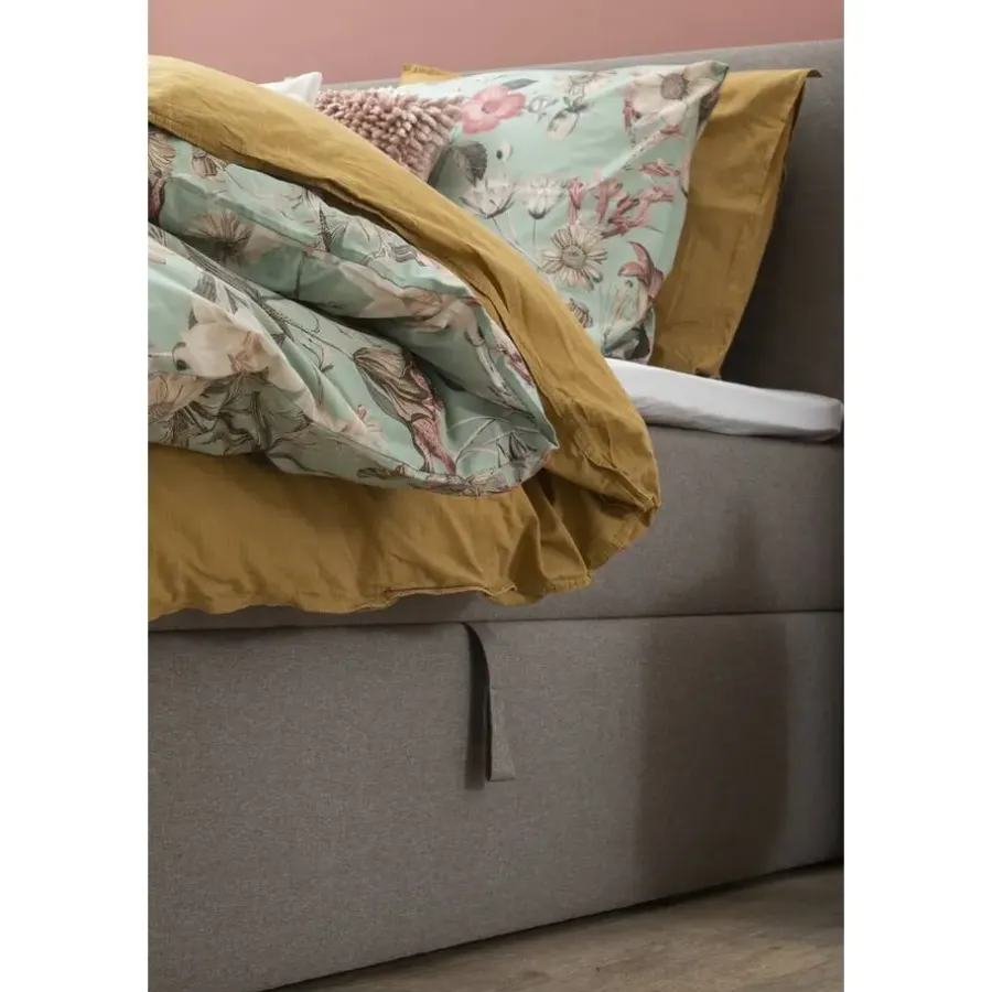 2-Persoons Boxsprings-Leen Bakker Boxcombinatie met opbergruimte Orebro 6-delig - taupe - 140x200 cm