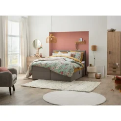 2-Persoons Boxsprings-Leen Bakker Boxcombinatie Orebro 6-delig - taupe - 160x200 cm