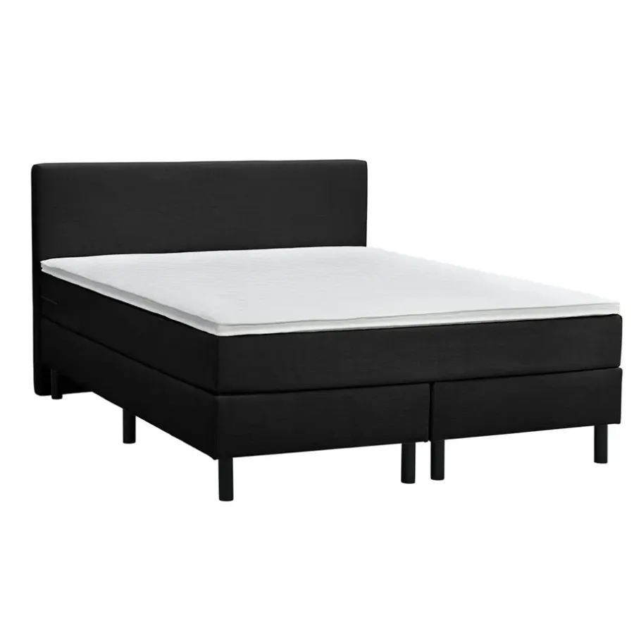 2-Persoons Boxsprings-Leen Bakker Boxcombinatie Varberg 5-delig - zwart - 160x200 cm