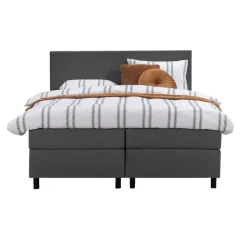 2-Persoons Boxsprings-Leen Bakker Boxspring Liv egaal - antraciet - 180x200 cm - ronde poot