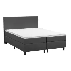 2-Persoons Boxsprings-Leen Bakker Boxspring Liv egaal - antraciet - 180x200 cm - ronde poot