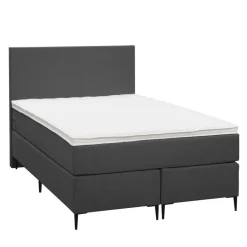 1-Persoons Boxsprings-Leen Bakker Boxspring Liv egaal - antraciet - 120x200 cm - slanke poot