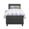 1-Persoons Boxsprings-Leen Bakker Boxspring Liv egaal - antraciet - 90x200 cm - ronde poot