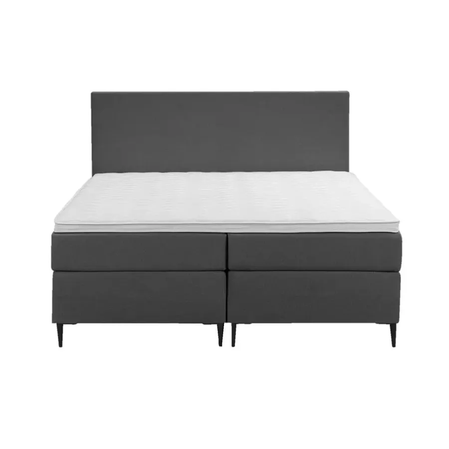 Leen Bakker Boxspring Liv egaal - antraciet - 180x200 cm - slanke poot