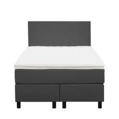 Leen Bakker Boxspring Liv egaal - antraciet - 120x200 cm - ronde poot