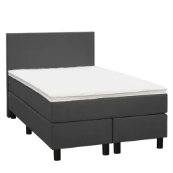 Leen Bakker Boxspring Liv egaal - antraciet - 120x200 cm - ronde poot