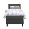 1-Persoons Boxsprings-Leen Bakker Boxspring Liv egaal - antraciet - 90x200 cm - vierkante poot