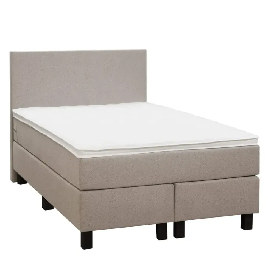 1-Persoons Boxsprings-Leen Bakker Boxspring Liv egaal - beige - 120x200 cm - vierkante poot