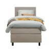 Leen Bakker Boxspring Liv egaal - beige - 90x200 cm - ronde poot