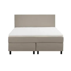 Leen Bakker Boxspring Liv egaal - beige - 140x200 cm - ronde poot