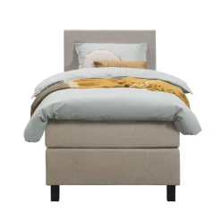 Leen Bakker Boxspring Liv egaal - beige - 90x200 cm - vierkante poot