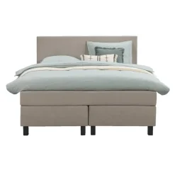 2-Persoons Boxsprings-Leen Bakker Boxspring Liv egaal - beige - 140x200 cm - vierkante poot