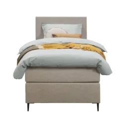 1-Persoons Boxsprings-Leen Bakker Boxspring Liv egaal - beige - 90x200 cm - slanke poot
