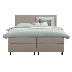 Leen Bakker Boxspring Liv egaal - beige - 160x200 cm - ronde poot