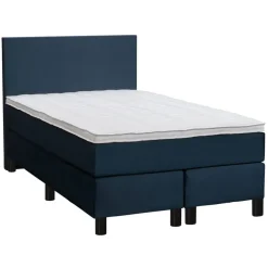1-Persoons Boxsprings-Leen Bakker Boxspring Liv egaal - blauw - 120x200 cm - ronde poot