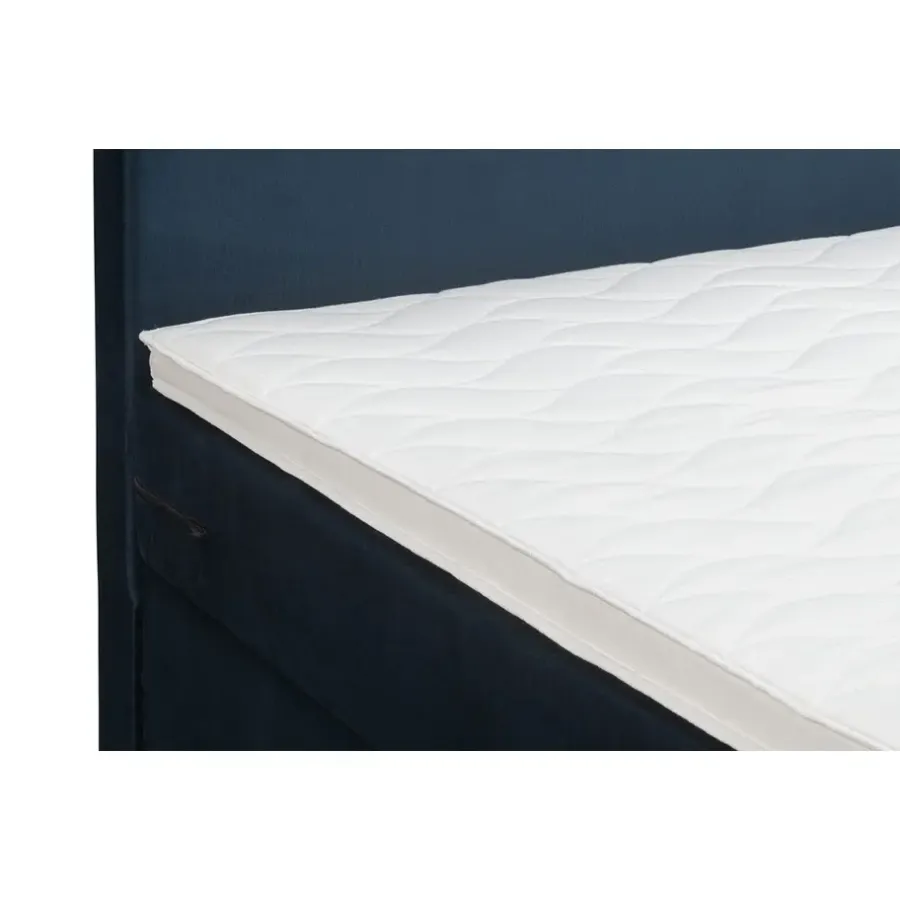 1-Persoons Boxsprings-Leen Bakker Boxspring Liv egaal - blauw - 120x200 cm - ronde poot