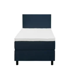 1-Persoons Boxsprings-Leen Bakker Boxspring Liv egaal - blauw - 90x200 cm - ronde poot