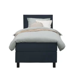 Leen Bakker Boxspring Liv egaal - blauw - 90x200 cm - vierkante poot