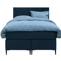 Leen Bakker Boxspring Liv egaal - blauw - 120x200 cm - slanke poot