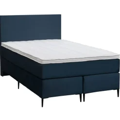 Leen Bakker Boxspring Liv egaal - blauw - 120x200 cm - slanke poot