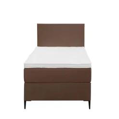 Leen Bakker Boxspring Liv egaal - bruin - 90x200 cm - slanke poot