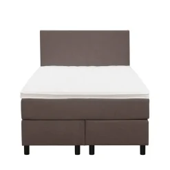 Leen Bakker Boxspring Liv egaal - donkerbruin - 120x200 cm - ronde poot