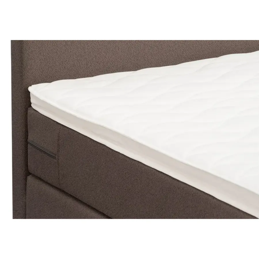 Leen Bakker Boxspring Liv egaal - donkerbruin - 120x200 cm - ronde poot