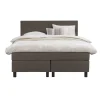 Leen Bakker Boxspring Liv egaal - donkerbruin - 140x200 cm - vierkante poot